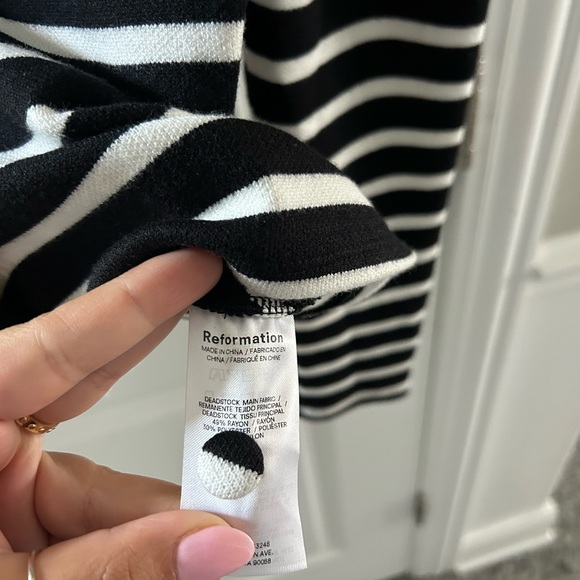 Reformation Lennox Stripe Crop Cardigan - Picture 4 of 5